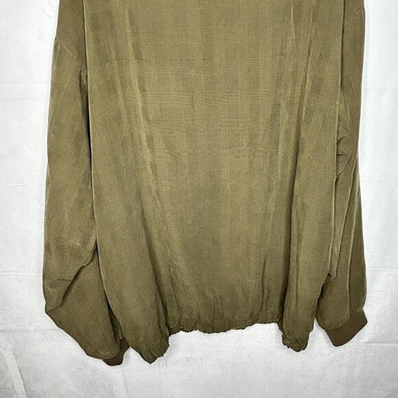 FootJoy FJ Taupe Green Golf 1/2 Zip Mock Collar Jacket Men's L Elastic Waist - Picture 6 of 6